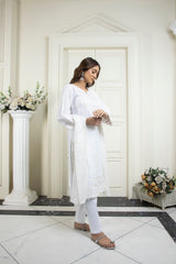 3PC EMBROIDERY DRESS - WHITE