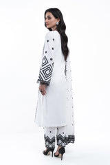 3PC EMBROIDERY DRESS - WHITE