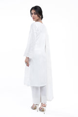 3PC EMBROIDERY DRESS - WHITE