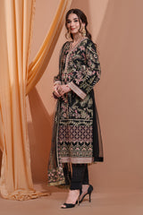 3PC Embroidery Net Suit - Black